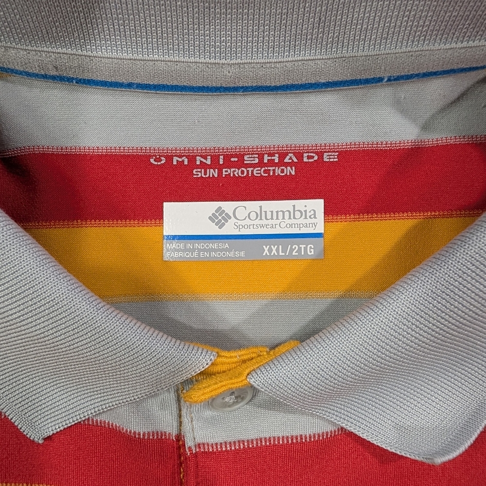 Columbia Men’s XXL Omni-Shade Striped Performance Polo | Classic‎ Golf Style - Picture 4 of 6